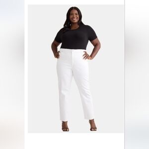 TERRA & SKY WHITE DENIM JEANS STRAIGHT LEG